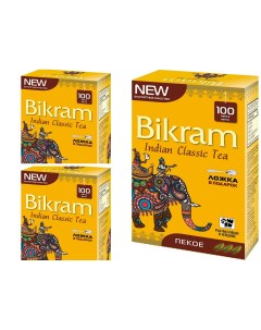 Чай Чёрный Ассам Pekoe Индийский классический 100 г х 3 шт Bikram