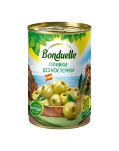 Оливки зеленые крупные без косточки 200 г Bonduelle