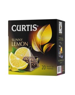Чай Sunny Lemon чёрный с добавками 20 пирамидок х 6 упаковок Curtis