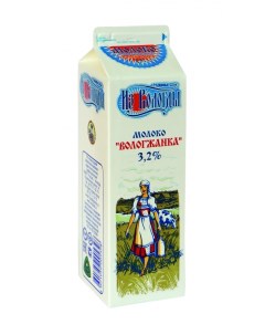 Молоко 3 2 пастеризованное 1 л БЗМЖ Вологжанка