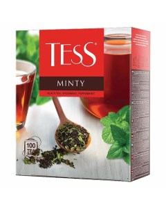 Чай Тесс Minty 3 шт черный с шиповником и яблоком 100 пакетиков по 1 5 г Tess