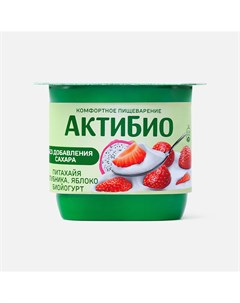 Йогурт с клубникой яблоком и питахайей без сахара 2 9 130 г Актибио