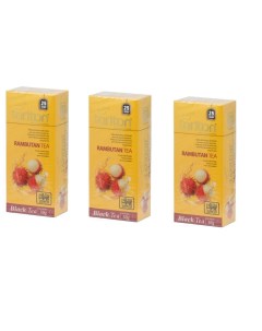 Чай чёрный Rambutan 25 пакетиков 50 г х 3 шт Tarlton