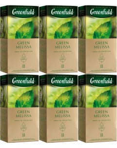 Чай зеленый Green Melissa 25 пакетиков х 6 шт Greenfield