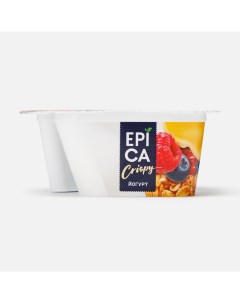 Йогурт Crispy натуральный и смесь из мюсли и сушеных ягод 6 5 138 г бзмж Epica