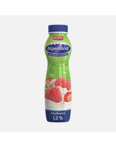 Питьевой йогурт клубника 1 2 290 г бзмж Alpenland