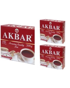 Чай черный Красно белая серия 100 пакетиков х 3 шт Akbar