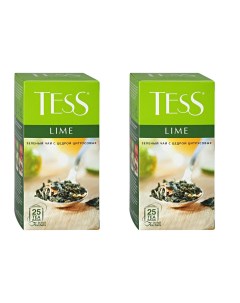 Чай зеленый лайм 25 пакетиков х 2 шт Tess