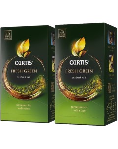Чай зеленый Fresh Green 25 сашет 2 упаковки Curtis