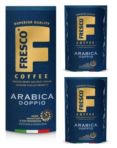Кофе растворимый Arabica Doppio с добавлением молотого 75 г х 3 шт Fresco