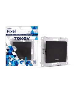 Выключатель Pixel 1 клавиша 10А IP20 индик карбон TKE PX V1I C14 Tokov electric
