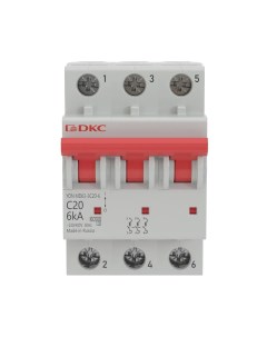 Автоматический выключатель YON MD63 3P C20 А 6 кА Dkc