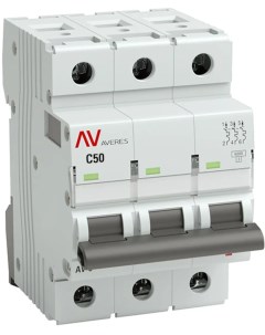 Автоматический выключатель Averes AV 6 3P C50 А 6 кА mcb6 3 50C av Ekf