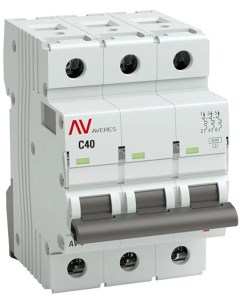 Автоматический выключатель Averes AV 6 3P C40 А 6 кА mcb6 3 40C av Ekf