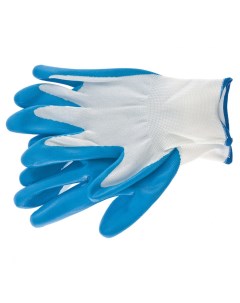Перчатки рабочие с синим нитриловым покрытием размер L Сибртех