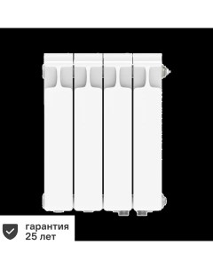 Радиатор Monolit 350 100 биметалл 4 секции нижнее правое подключение цвет белый Rifar