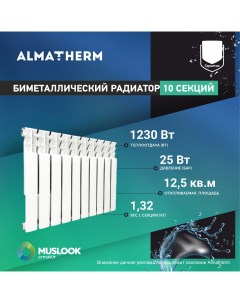 Радиатор отопления биметаллический 500 80 10 секций Muslook