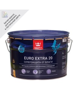 Краска для стен и потолков Euro Extra цвет белый 9 л Tikkurila