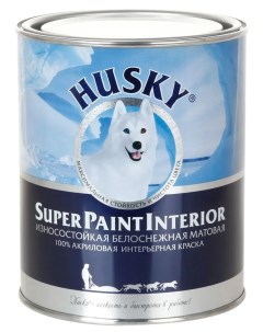 Краска интерьерная Super Paint Int цвет белый 0 9 л Husky