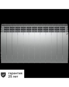 Радиатор Biliner 500 87 биметалл 12 секций боковое подключение цвет серый Royal thermo