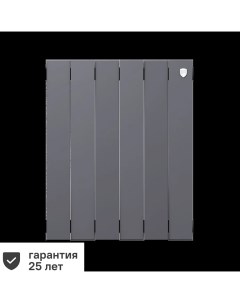 Радиатор Pianoforte 500 100 биметалл 6 секций боковое подключение цвет серый Royal thermo