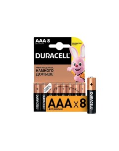 Элемент питания Duracell Basic LR03 MN2400 1 5v AAA 8 штук уп батарейка щелочная алкалин Nobrand