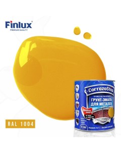 Грунт эмаль F 148 Gold 3 в 1 водоотталкивающий оранжевого цвета 5 л Finlux
