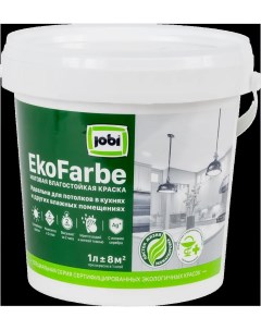 Краска для кухни и ванной Ekofarbe цвет белый 1 л Jobi