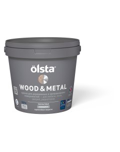 Краска по дереву и металлу Wood metal полуматовая База C 0 9 л только колеровка Olsta