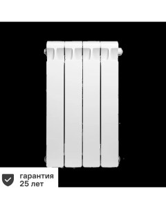 Радиатор Monolit 500 100 биметалл 4 секции нижнее правое подключение цвет белый Rifar