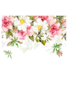 Фотообои флизелиновые Акварельные цветы 3 68 х 2 54 м ШхВ розовый Photostena