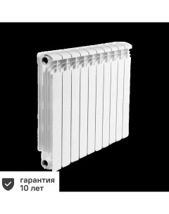 Радиатор Alum 500 90 алюминий 10 секций боковое подключение цвет белый Rifar