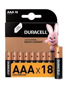 Элемент питания Duracell Basic LR03 MN2400 1 5v AAA 18 штук батарейка щелочная алкалин Nobrand