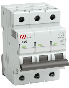 Автоматический выключатель Averes AV 6 3P C20 А 6 кА mcb6 3 20C av Ekf