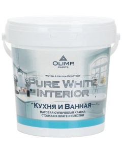 Краска для кухонь и ванных комнат Husky акриловая цвет белый база А 0 9 л Олимп