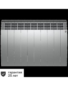 Радиатор Biliner 500 87 биметалл 10 секций боковое подключение цвет серый Royal thermo