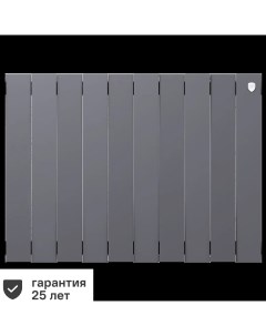 Радиатор Pianoforte 500 100 биметалл 10 секций боковое подключение цвет серый Royal thermo