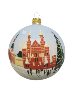 Шар на елку Москва Красная площадь 100мм Винтажный шар