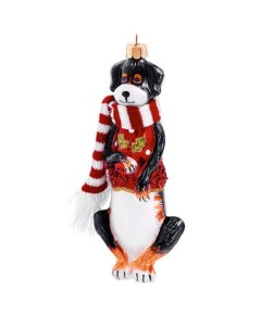 Игрушка на елку Пес в полосатом шарфике 14 5см Holiday classics