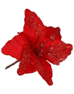Елочная игрушка в виде цветка 353 100 1 шт красный Nobrand