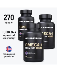 Рыбий жир Омега 3 Omega 3 Premium 1620mg fish oil concentrate капсулы 270 шт Ultrabalance