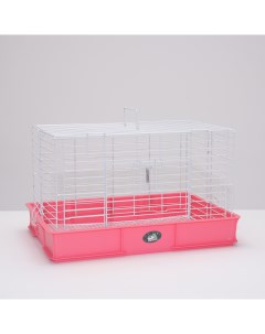 Клетка для кроликов RT 1 розовая пластик 62х42х39 см Пижон