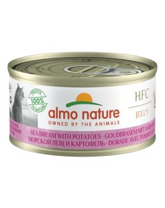 Влажный корм Морской лещ с картофелем Низкокалорийные консервы для кошек 70 г Almo nature