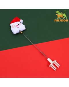 Игрушка дразнилка с креплением на когтеточку Дед мороз Пижон