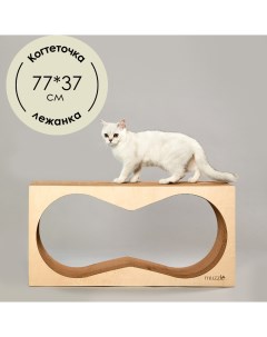 Когтеточка для кошек напольная бежевый картон 77х22х37 см Muzzle