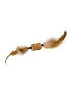 Игрушка для кошек палочка с перьями для чистки зубов коричневая Papillon