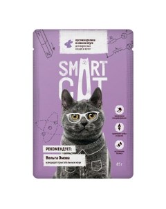 Влажный корм кусочки кролика в нежном соусе для кошек и котят 85 г Smart cat