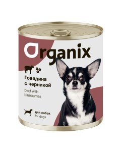 Влажный корм для собак Заливное из говядины с черникой 750 г Organix