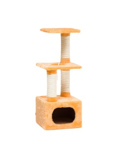 Комплекс для кошек с домом лежанками когтеточками персиковый 35 х 35 х 105 см Пижон