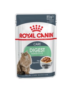 Влажный корм Digest Sensitive для кошек 1 10 лет кусочки в соусе 24 шт х 85 г Royal canin